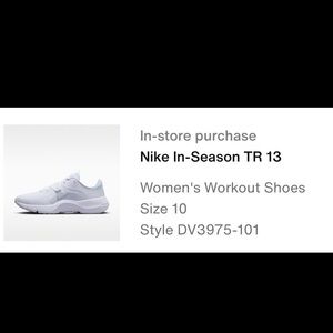 Nike In-Season TR 13 Women's Athletic Shoes - White